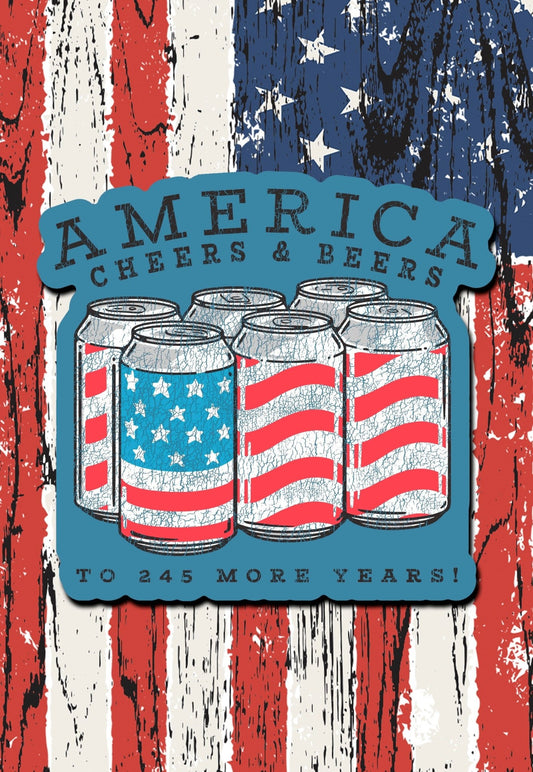 America Cheers and Beers sticker - ArmedAF