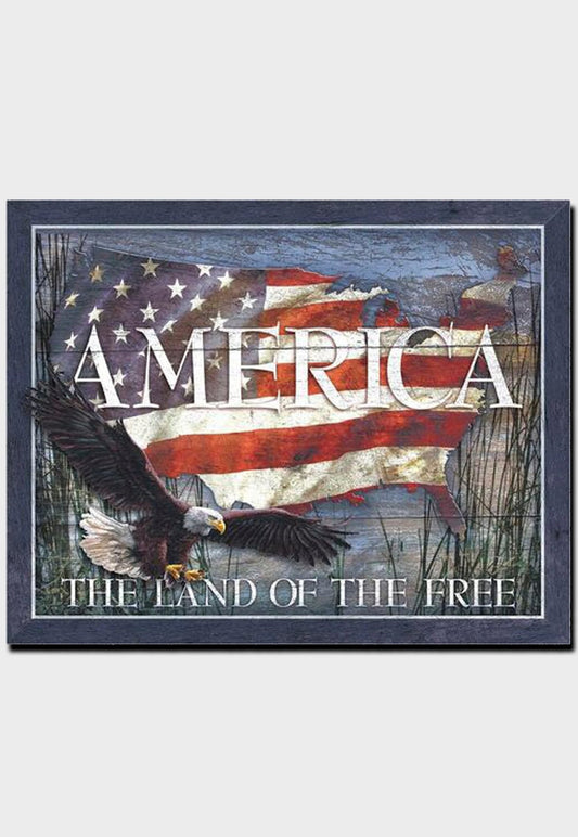 America Land of the Free tin sign - ArmedAF