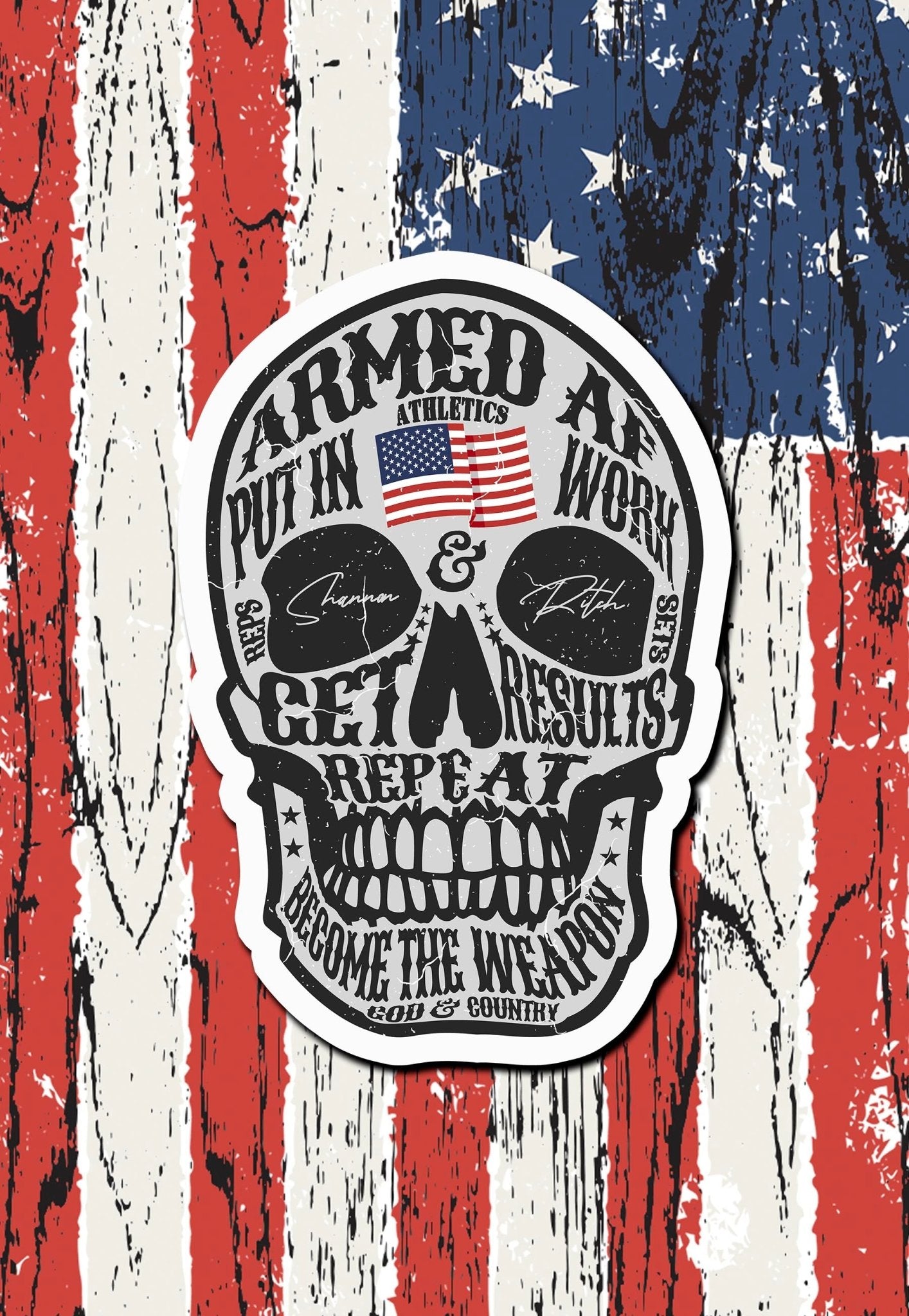 Armed AF® Athletics Skull sticker - ArmedAF