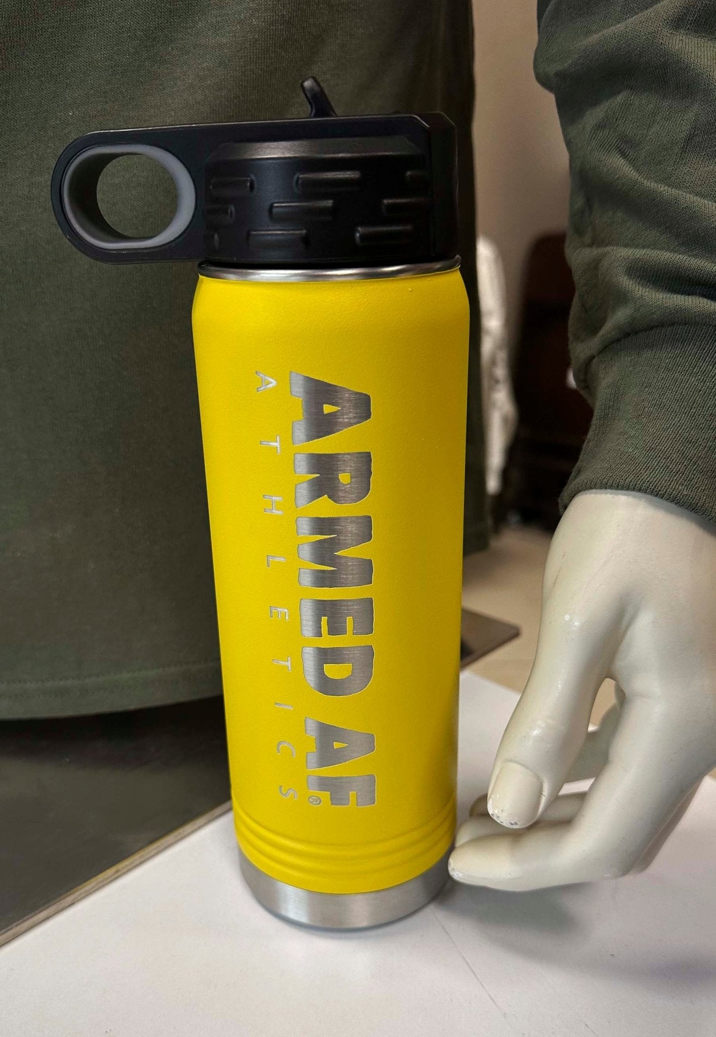Armed AF® Athletics Yellow water bottle - ArmedAF