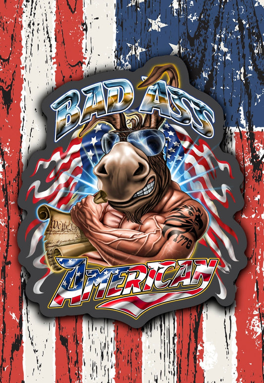 Bad Ass American sticker - ArmedAF