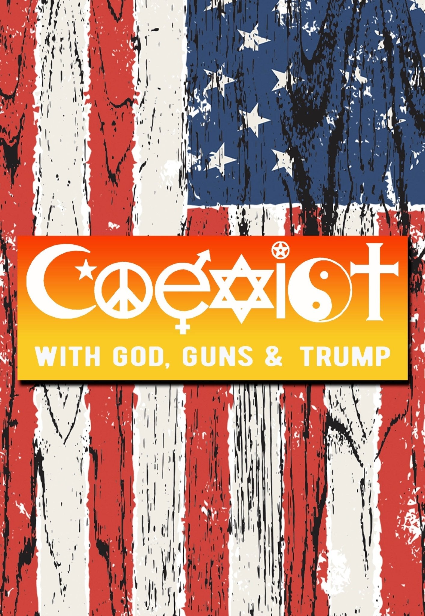 Coexist - with God, Guns & Trump bumper sticker - ArmedAF