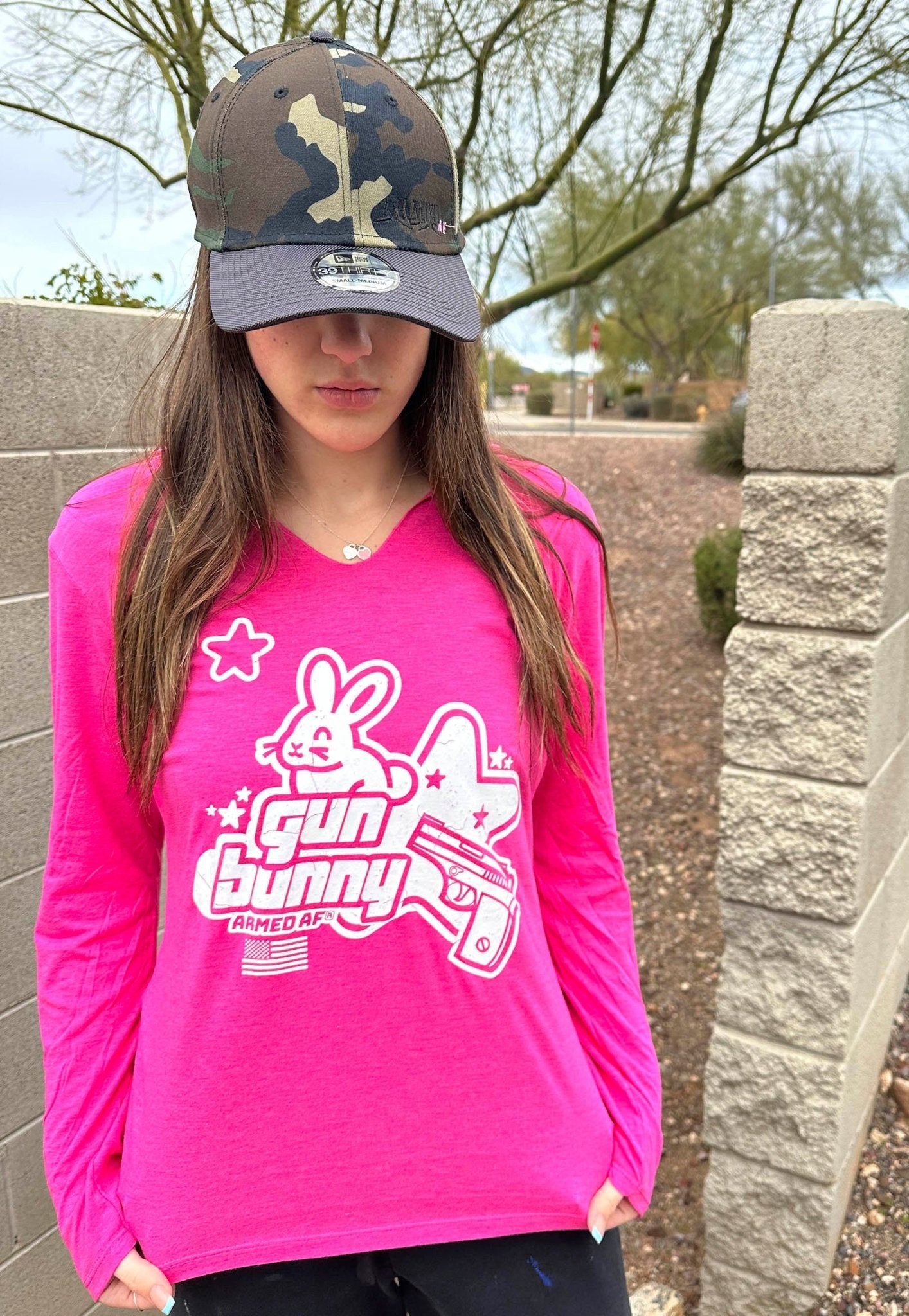 Gun Bunny long sleeve hooded tee - ArmedAF