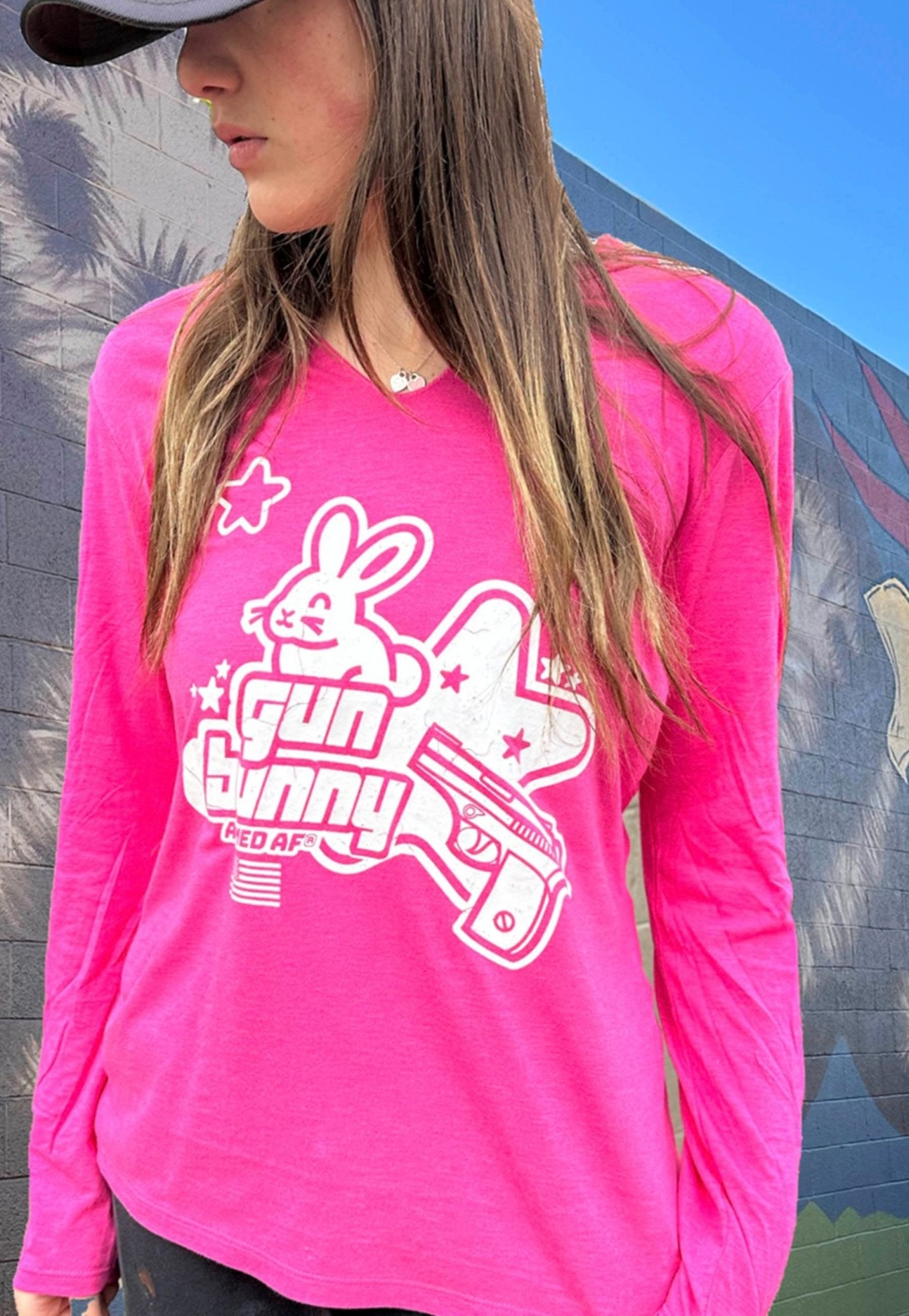 Gun Bunny long sleeve hooded tee - ArmedAF