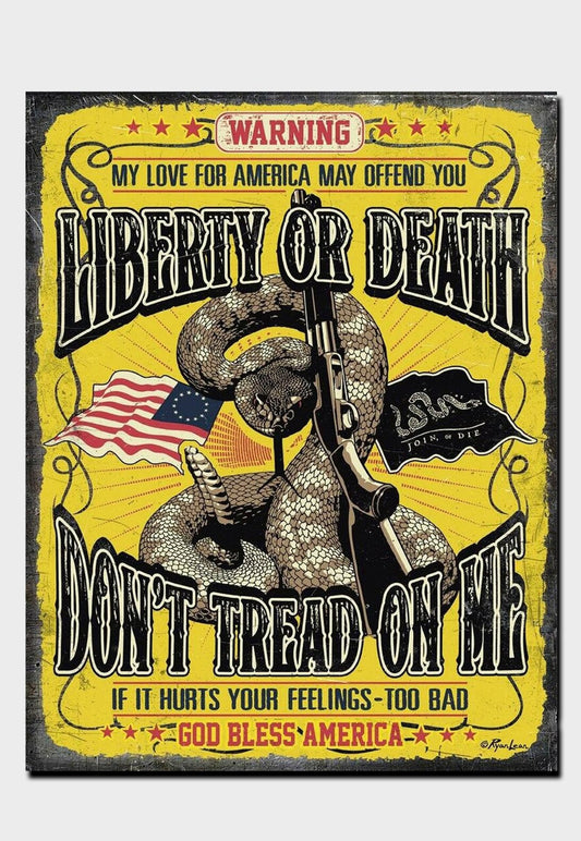 Liberty or Death Rattlesnake tin sign - ArmedAF