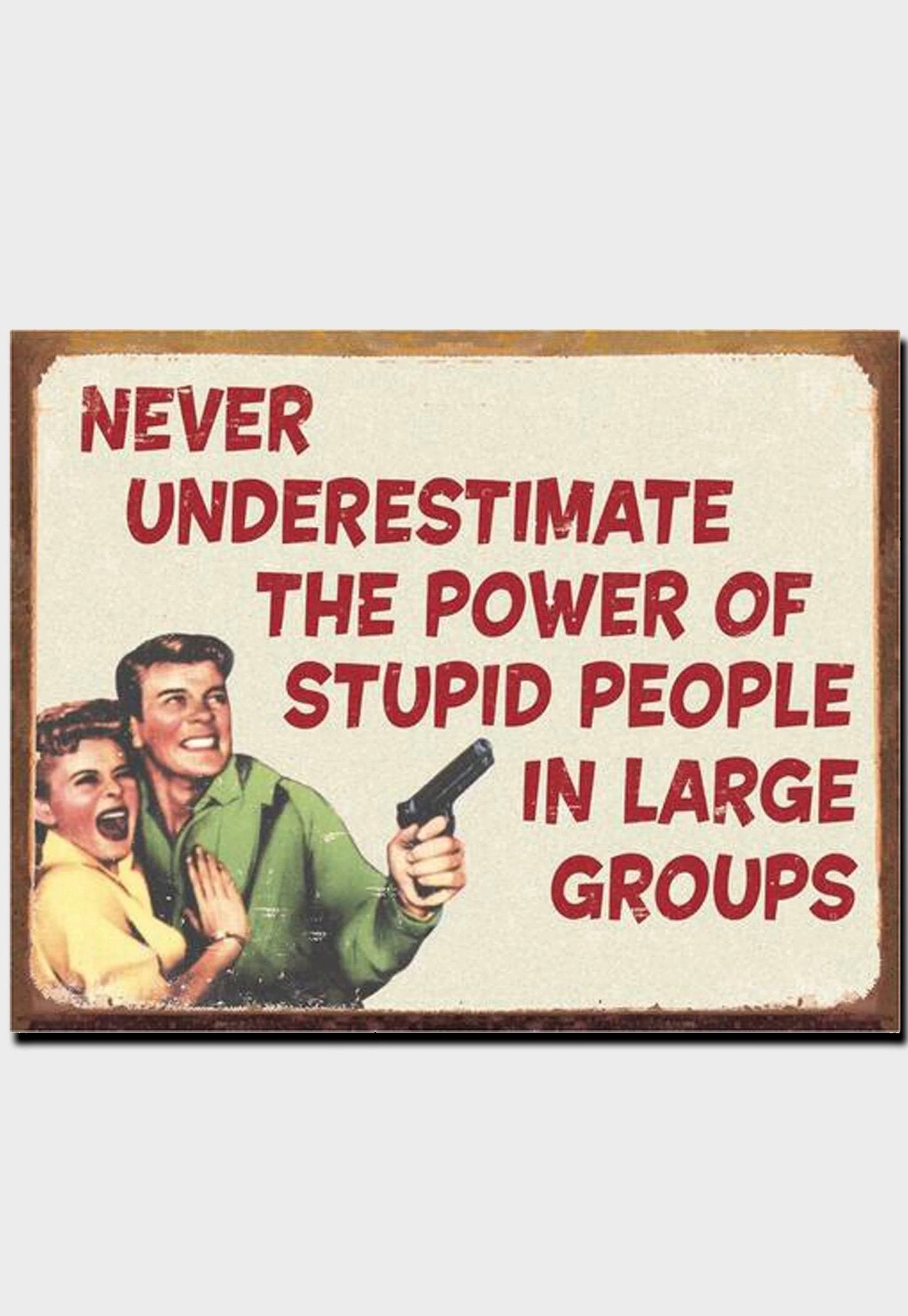 Power of Stupid People tin sign - ArmedAF