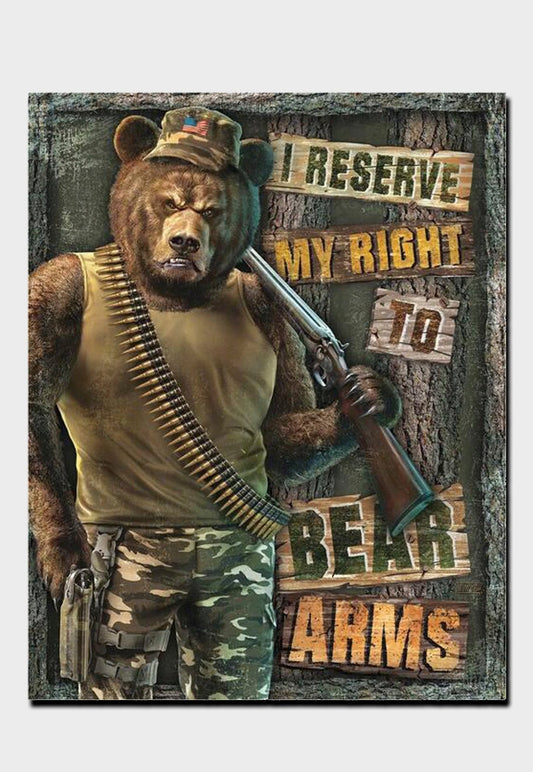 Reserve my Right to Bear Arms tin sign - ArmedAF