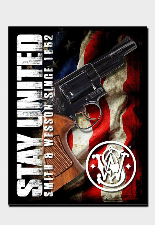 Smith & Wesson revolver tin sign - ArmedAF