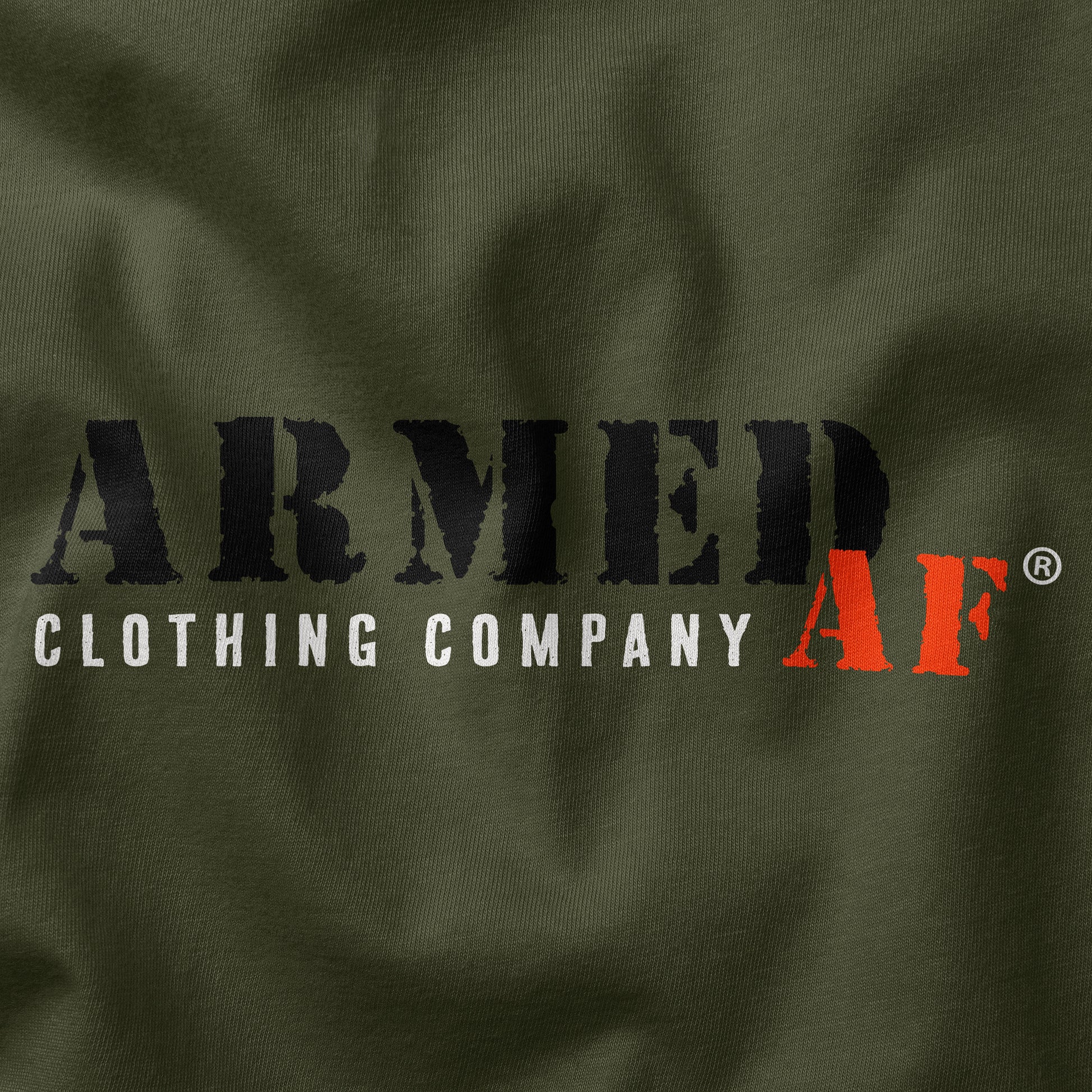ArmedAF® clothing company t-shirt design closeup